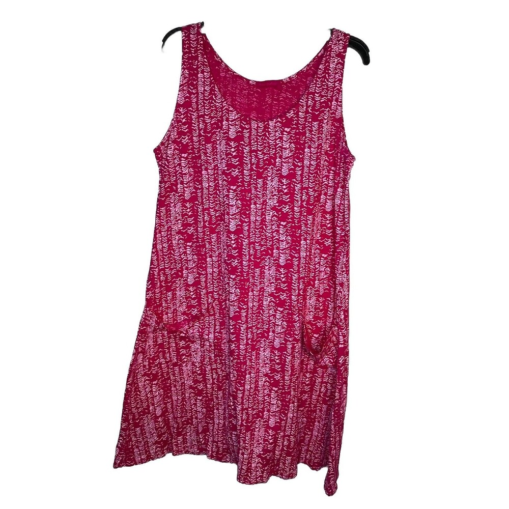 Fresh Produce XL Pink tide print Dress Beach cotton Made in USA